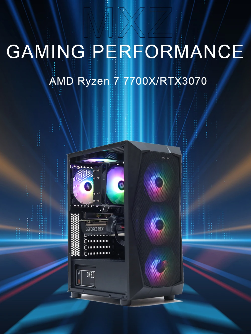 AMD Ryzen R7 7700X RTX3070 1TB NVME Windows10 Pro كمبيوتر العاب