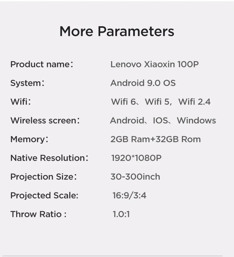 لينوفو 4K الترا HD العارض 100P أندرويد WIFI6 لينوفو 4K الترا HD العارض 100P أندرويد WIFI6